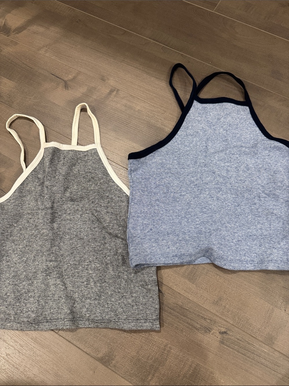 Zara Crop Tops in Gray and Light Blue
